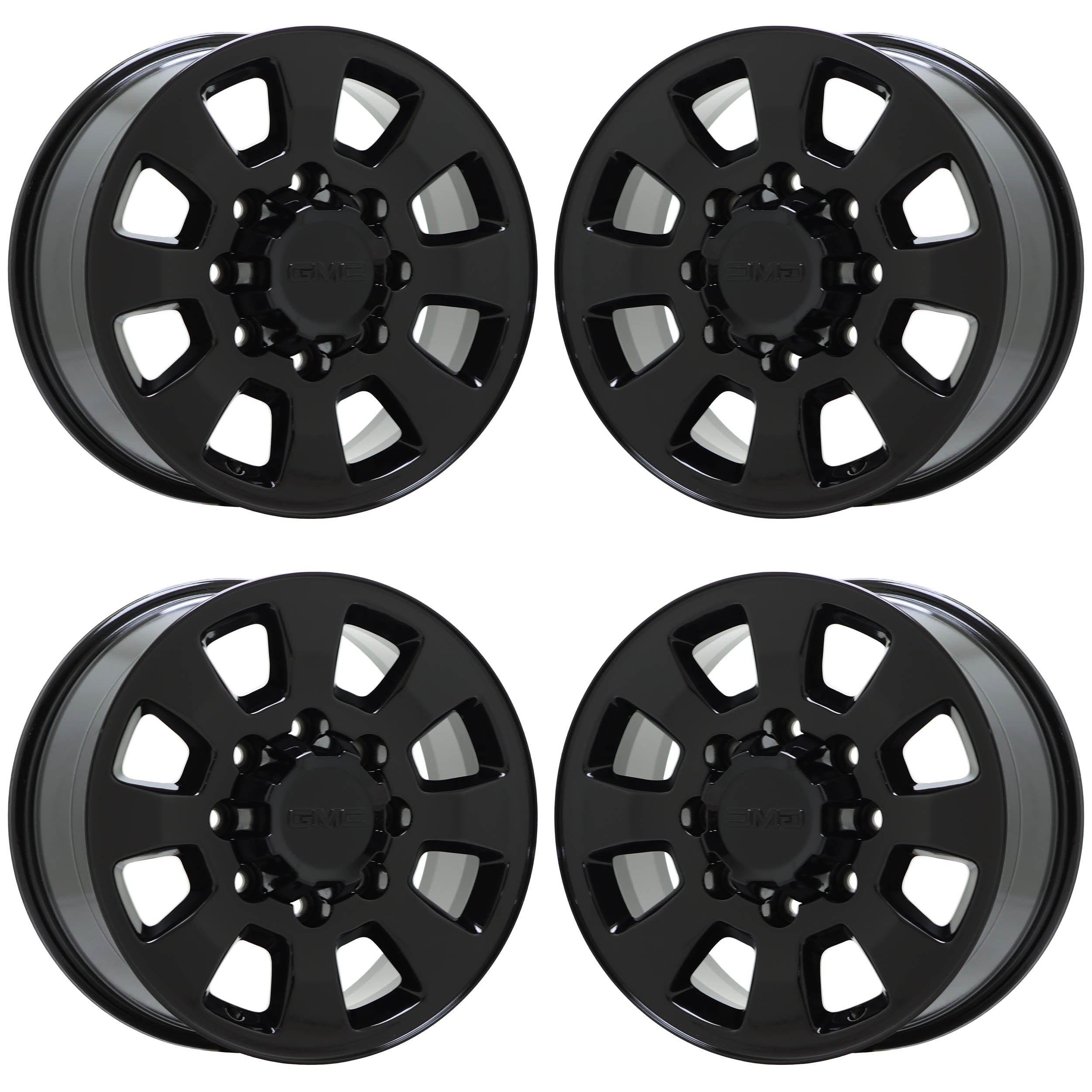 18" GMC Sierra 2500 3500 Gloss Black wheels rims OEM set 5501